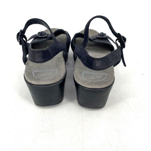 Dansko Slingback Open Toe Black Leather Comfort Sandal Women's Size EU 40 - Picture 2 of 9